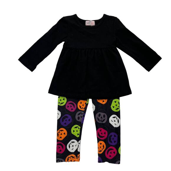 NWT Pete + Lucy Girls Multicolor Pumpkin Top / Legging Set 6-12m - Picture 1 of 5